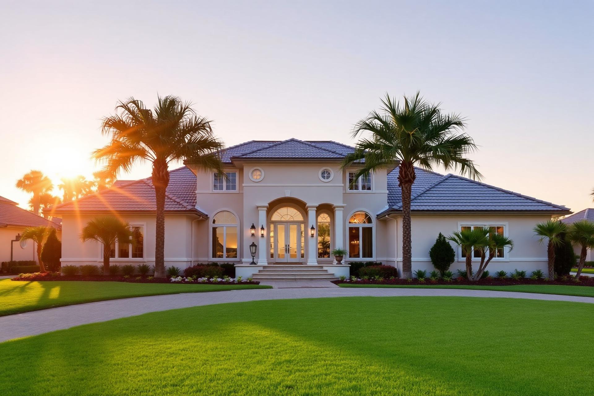 Elegant Halifax Plantation home at golden hour